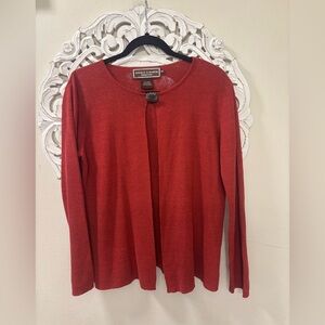 Double D Ranchwear Yoakum Texas Cardigan Sweater deep orange medium conch